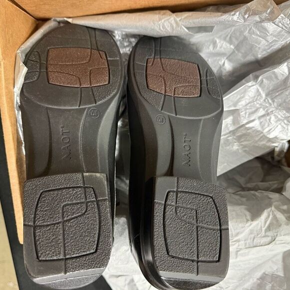 New Naot Kedma Black Gray Leather Lace Up Oxford Loafers 41 - Picture 5 of 7